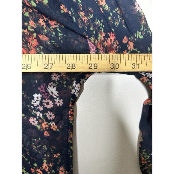Altar'd State Kimono Womens  Navy Blue Floral Print Open Front Long Size Large - Picture 7 of 8
